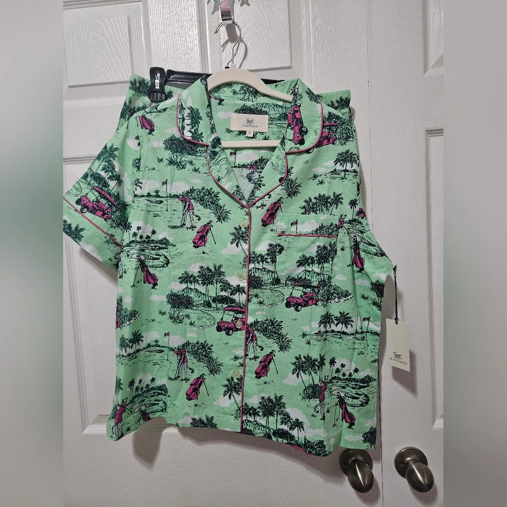 Printfresh Golf Toile Pajamas NWT XL Petite - Picture 2 of 5